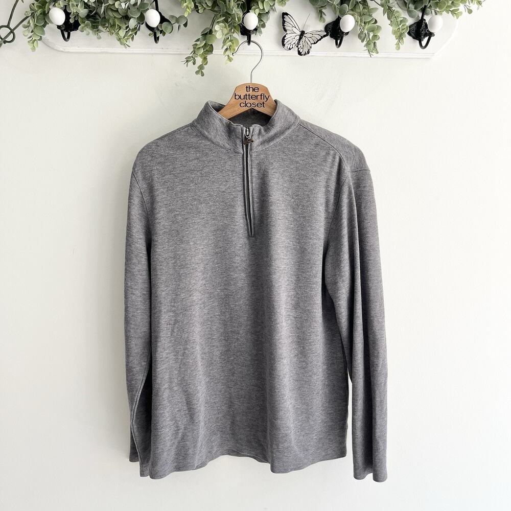 Mizzen + Main 1/4 Zip Pullover Gray Mens Size Medium 213253